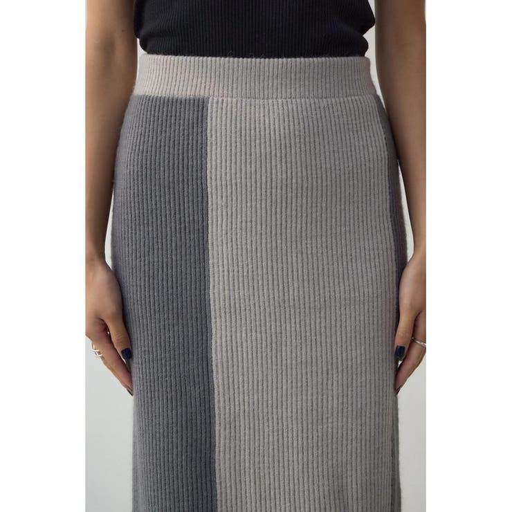 バイカラーIラインニットスカート | AZUL BY MOUSSY | 詳細画像17 