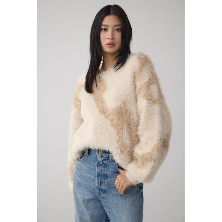 ニュアンスカウ柄Vネックニットトップス | AZUL BY MOUSSY | 詳細画像12 