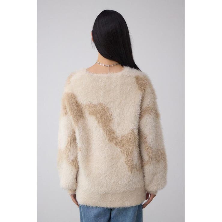 ニュアンスカウ柄Vネックニットトップス | AZUL BY MOUSSY | 詳細画像18 