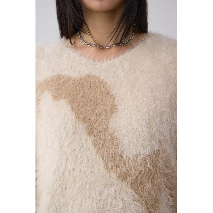 ニュアンスカウ柄Vネックニットトップス | AZUL BY MOUSSY | 詳細画像18 