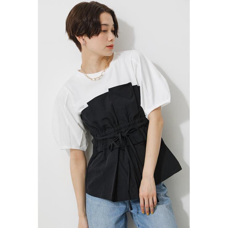 ☆送料・関税込☆FLARE UP★Bustier Layered T-Shirt★ SLY | FRILL PUFF CUT トップス (Tシャツ・カットソー(半袖