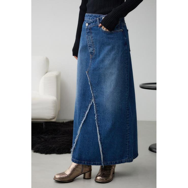 BLU | AZUL DENIM クロスウエストデニムスカート | AZUL BY MOUSSY