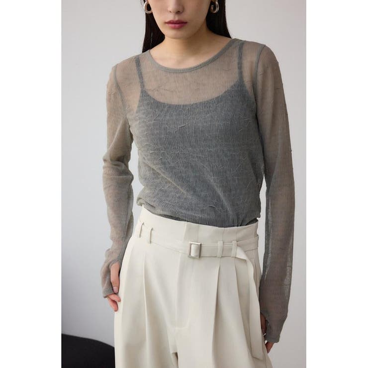 L/GRY1 | シュリンクチュールトップス | AZUL BY MOUSSY