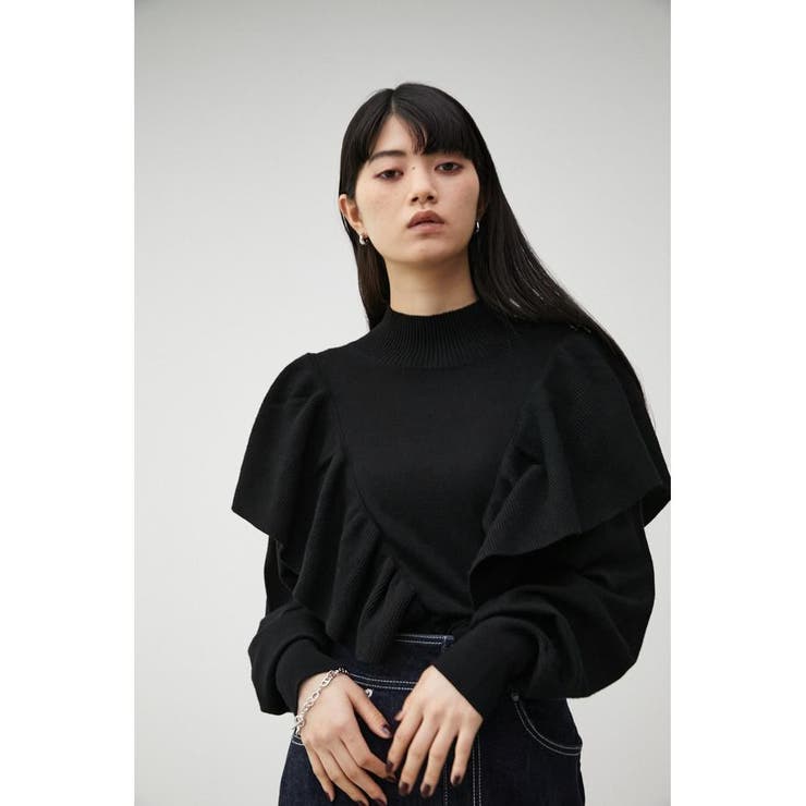 FRONT FRILL KNIT TOPS[品番：AZLW0020358]｜AZUL BY MOUSSY（アズール