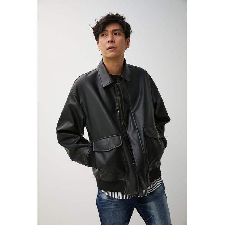 FAUX LEATHER A-2 FLIGHT JACKET[品番：AZLW0020289]｜AZUL BY MOUSSY