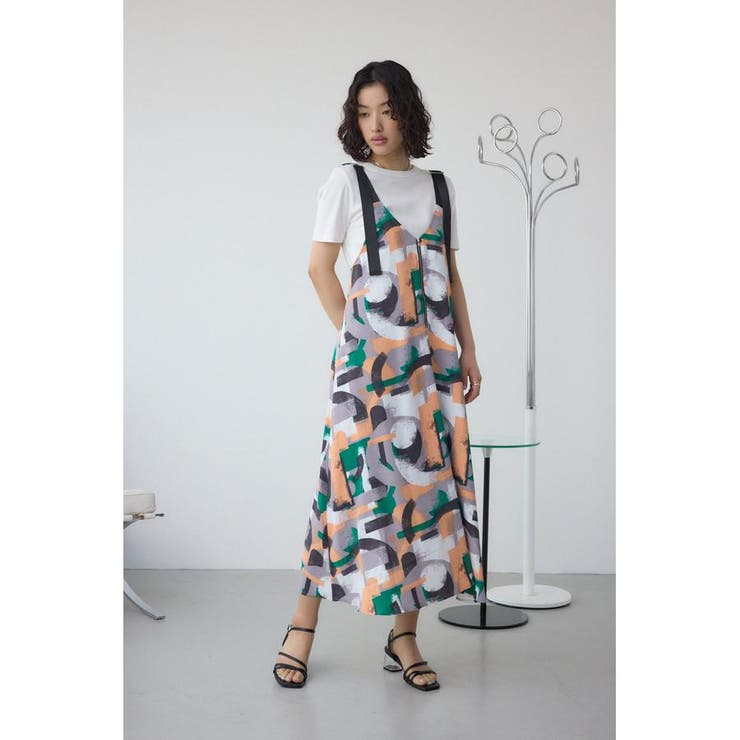 幾何学柄フレアワンピース | AZUL BY MOUSSY | 詳細画像13 