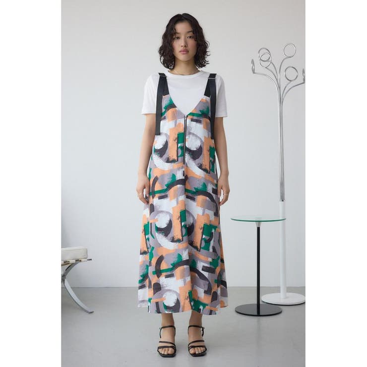 幾何学柄フレアワンピース | AZUL BY MOUSSY | 詳細画像15 