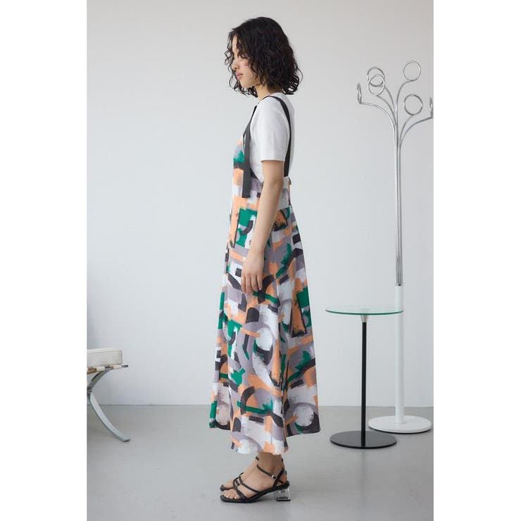 幾何学柄フレアワンピース | AZUL BY MOUSSY | 詳細画像16 