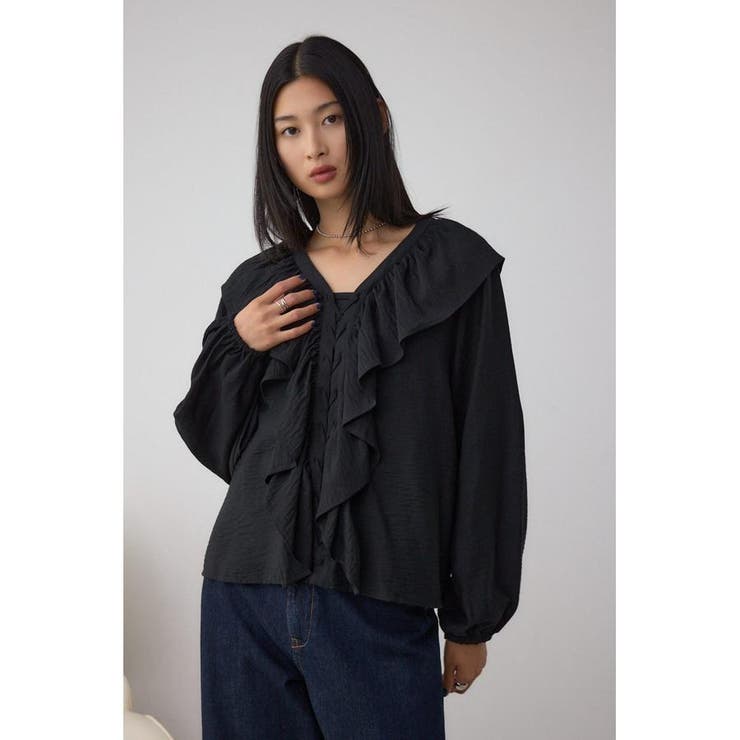 レースアップラッフルブラウス | AZUL BY MOUSSY | 詳細画像16 