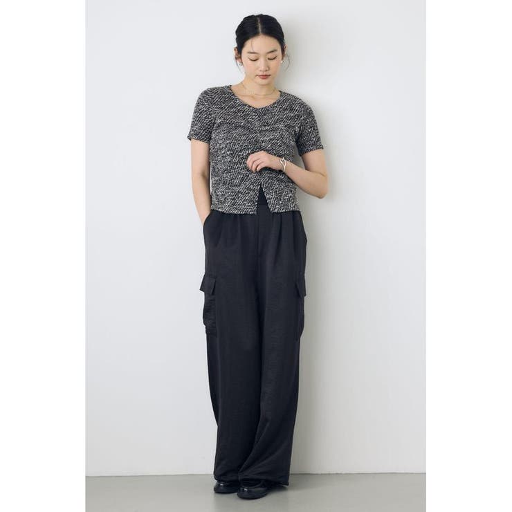 カットツイードフロントギャザートップス | AZUL BY MOUSSY | 詳細画像15 