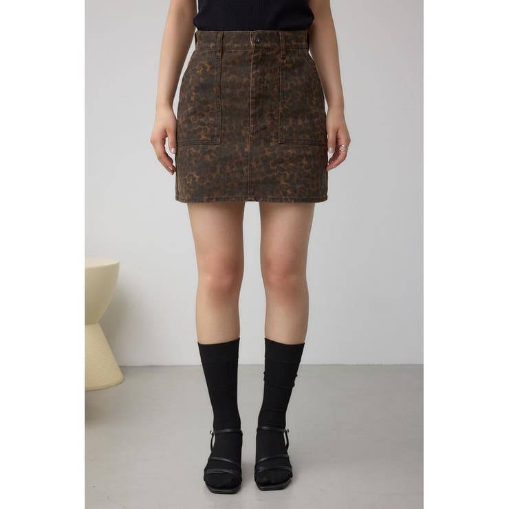 AZUL DENIM レオパードミニスカート | AZUL BY MOUSSY | 詳細画像5 