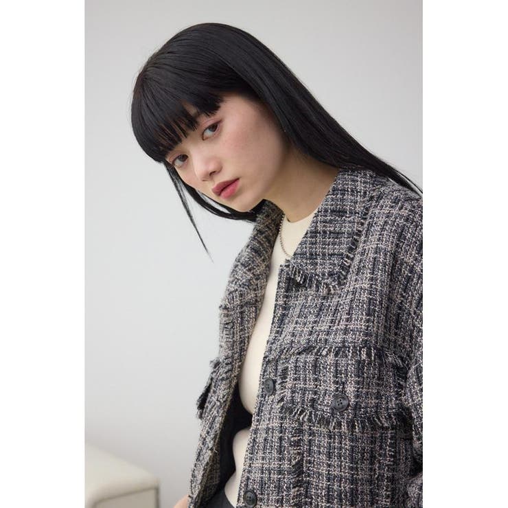 ツイードフリンジジャケット | AZUL BY MOUSSY | 詳細画像14 