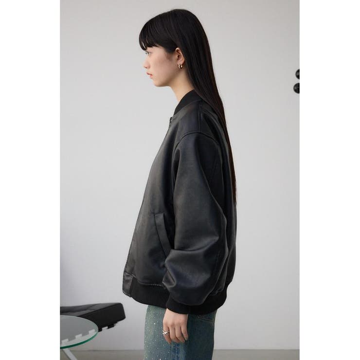 リバーシブルフェイクレザーブルゾン[品番：AZLW0022969]｜AZUL