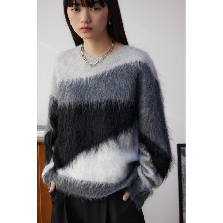 シャギー柄ニット | AZUL BY MOUSSY | 詳細画像1 