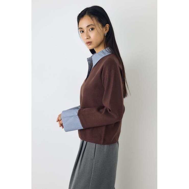 ポロカラーフハクドッキングニット | AZUL BY MOUSSY | 詳細画像3 