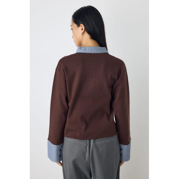 ポロカラーフハクドッキングニット | AZUL BY MOUSSY | 詳細画像4 