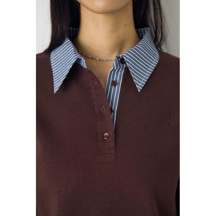 ポロカラーフハクドッキングニット | AZUL BY MOUSSY | 詳細画像6 