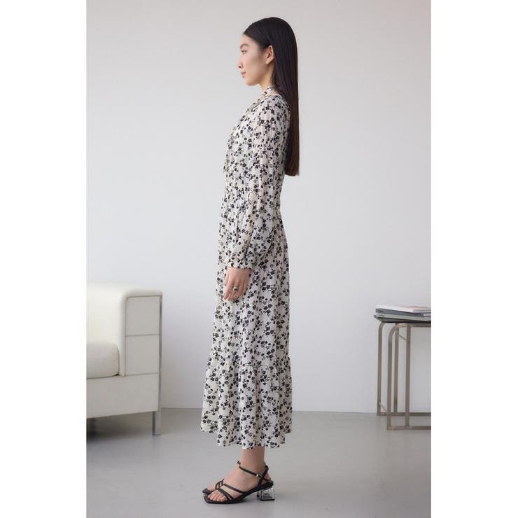 シアーチェックフラワー柄ワンピース｜WOMEN｜250ISB33-431C