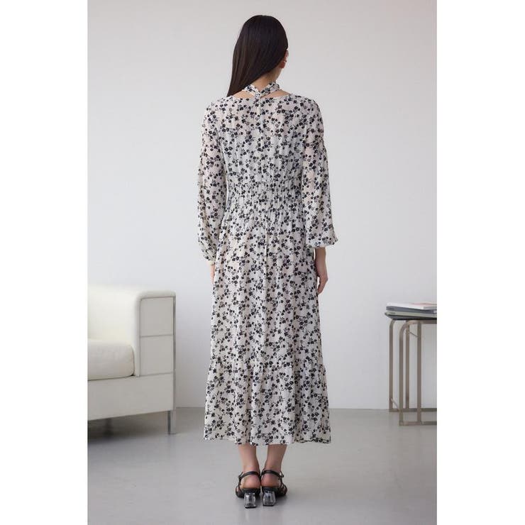 シアーチェックフラワー柄ワンピース | AZUL BY MOUSSY | 詳細画像7 