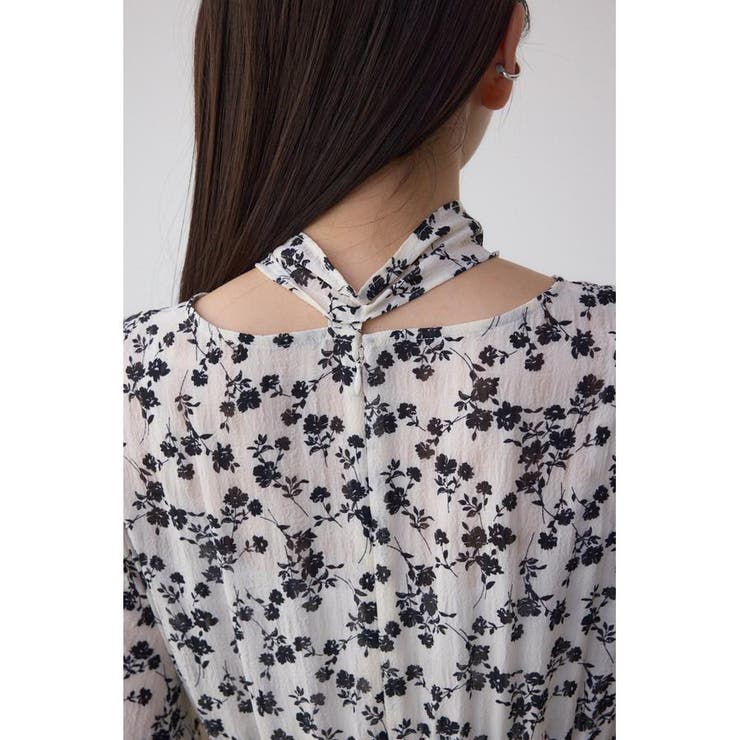 シアーチェックフラワー柄ワンピース | AZUL BY MOUSSY | 詳細画像9 