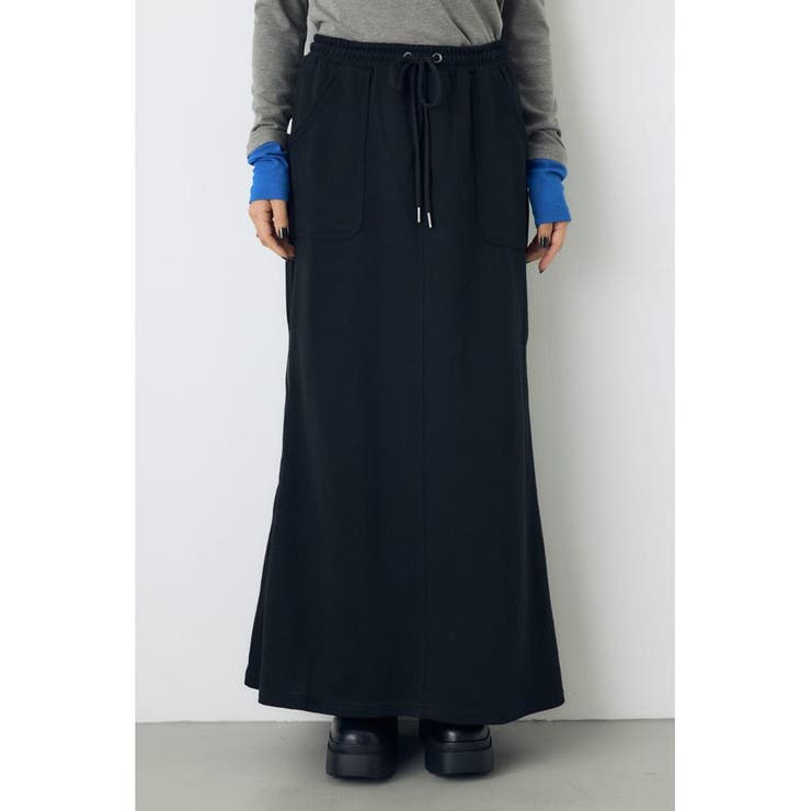 ジップデザイン裏毛ロングスカート | AZUL BY MOUSSY | 詳細画像2 