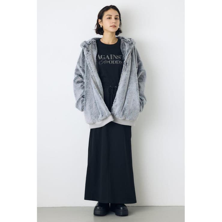 ジップデザイン裏毛ロングスカート | AZUL BY MOUSSY | 詳細画像6 