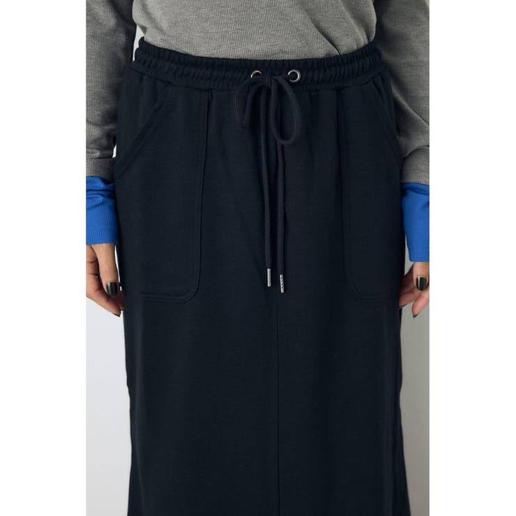 ジップデザイン裏毛ロングスカート | AZUL BY MOUSSY | 詳細画像7 