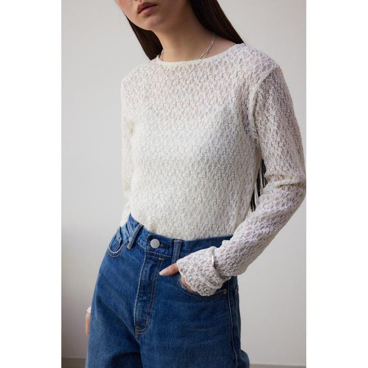 カットレース長袖トップス[品番：AZLW0021806]｜AZUL BY MOUSSY