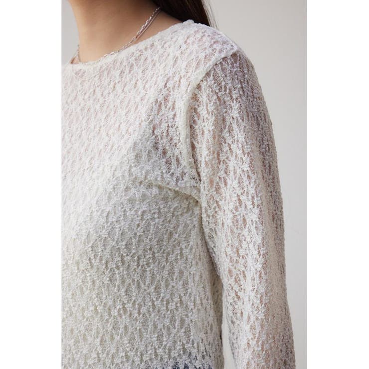 1度着用⭐︎machatt⭐︎ラッセルレーストップス お買い得！ラッセルニットレース＊ドット