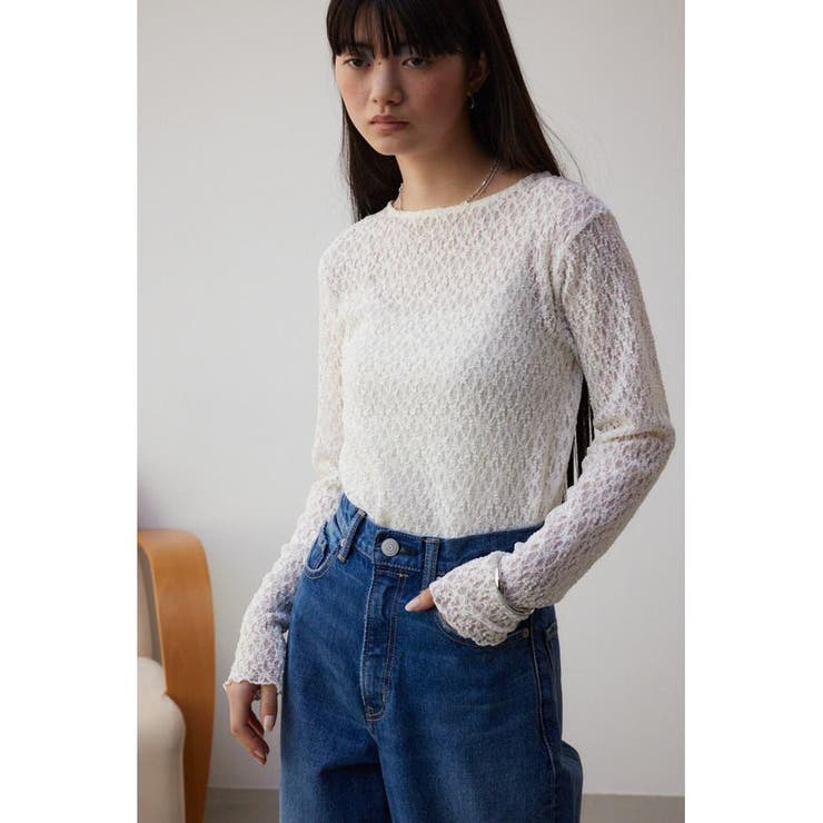 カットレース長袖トップス[品番：AZLW0021806]｜AZUL BY MOUSSY