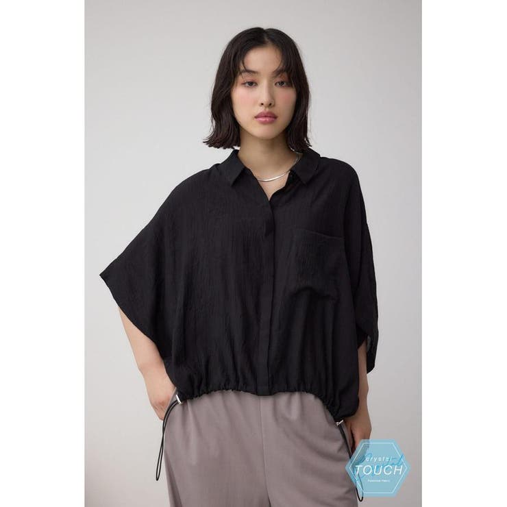 BLK | C/T冷感 裾ドロストドルマンルーズシャツ | AZUL BY MOUSSY
