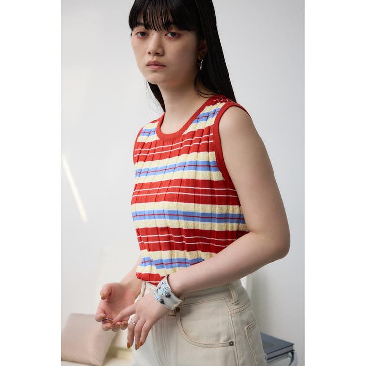 マルチボーダーノースリーブニット | AZUL BY MOUSSY | 詳細画像33 