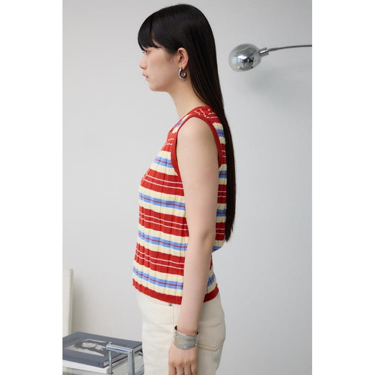 マルチボーダーノースリーブニット | AZUL BY MOUSSY | 詳細画像35 