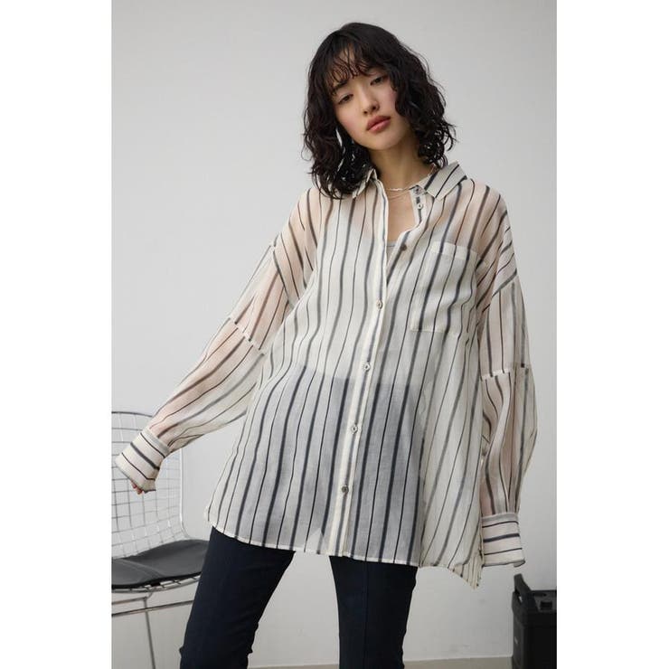 バックスリットシアーオーバーシャツ | AZUL BY MOUSSY | 詳細画像15 