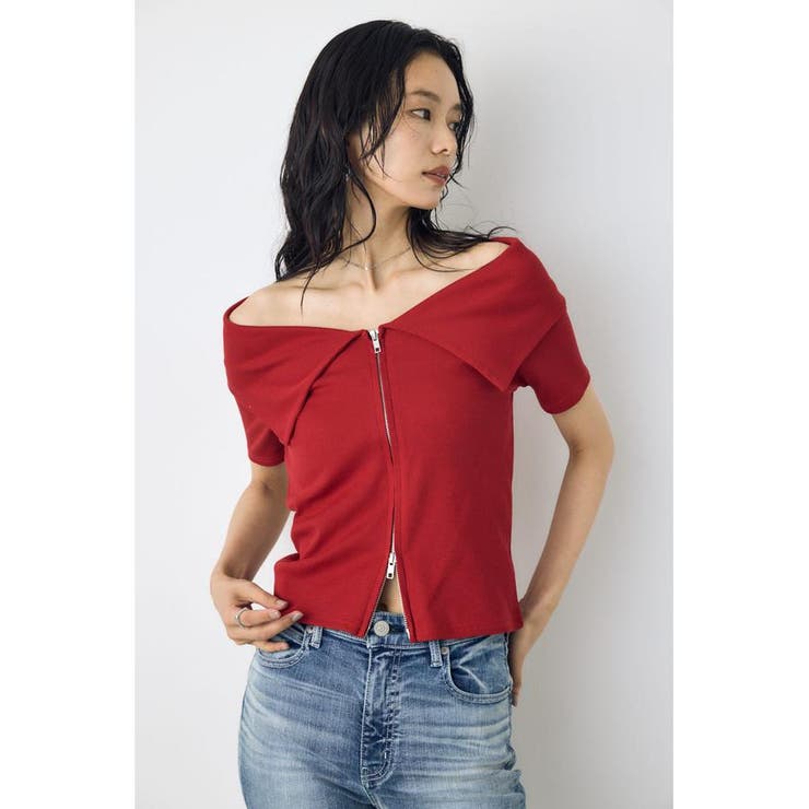 D/RED3 | ダブルジップオフショルトップス | AZUL BY MOUSSY