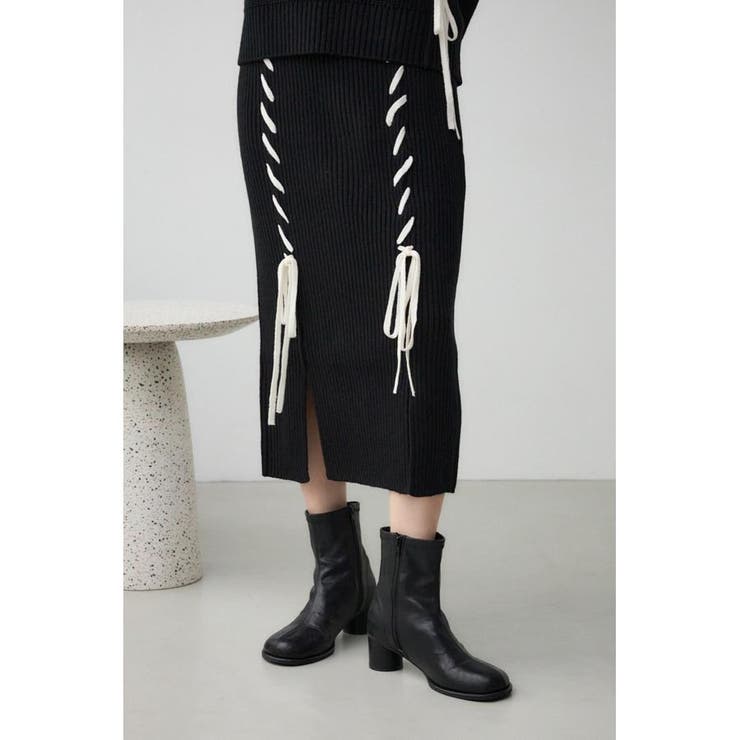 BLK | ステッチデザインリブスカート | AZUL BY MOUSSY