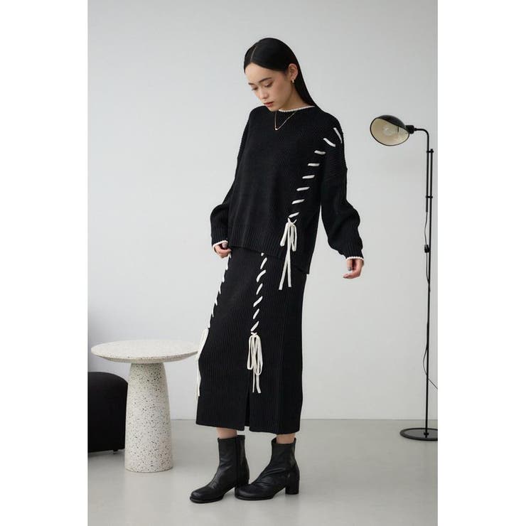 ステッチデザインリブスカート | AZUL BY MOUSSY | 詳細画像14 