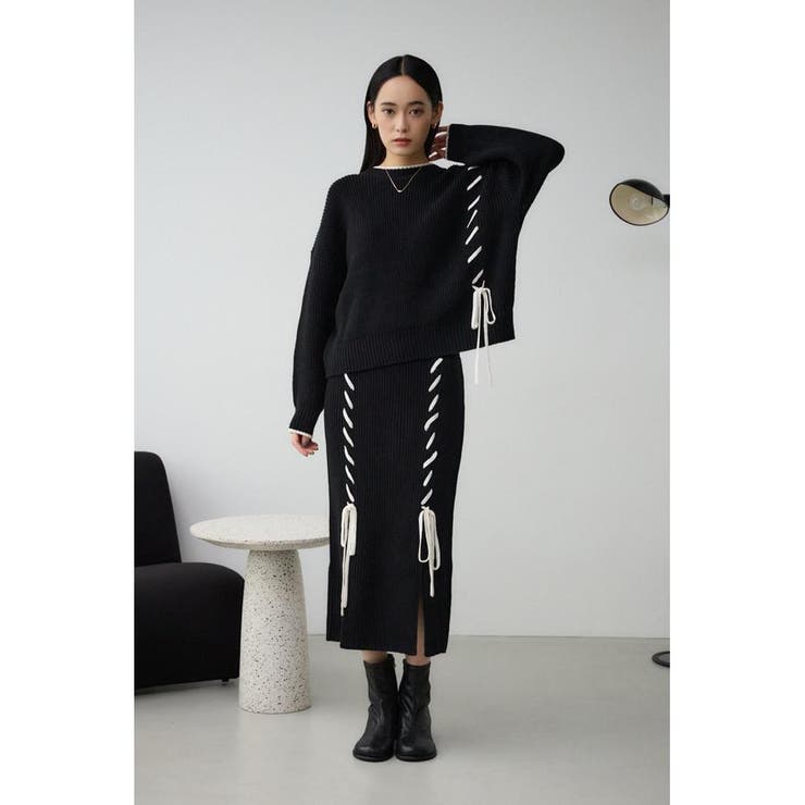 ステッチデザインリブスカート | AZUL BY MOUSSY | 詳細画像15 