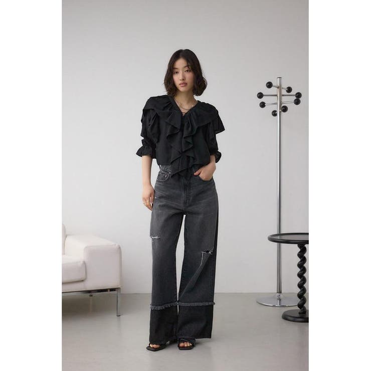 ラッフルフリル5分袖ブラウス | AZUL BY MOUSSY | 詳細画像16 