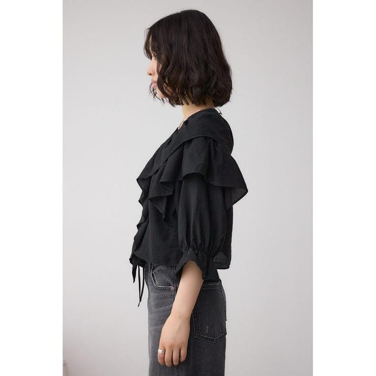 ラッフルフリル5分袖ブラウス | AZUL BY MOUSSY | 詳細画像18 