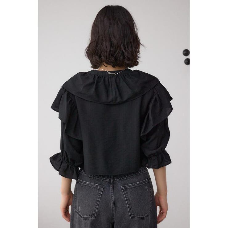 ラッフルフリル5分袖ブラウス | AZUL BY MOUSSY | 詳細画像19 