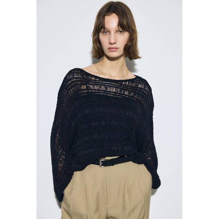 BLK | テープヤーンドルマンニットトップス | AZUL BY MOUSSY