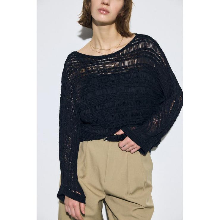 テープヤーンドルマンニットトップス | AZUL BY MOUSSY | 詳細画像2 