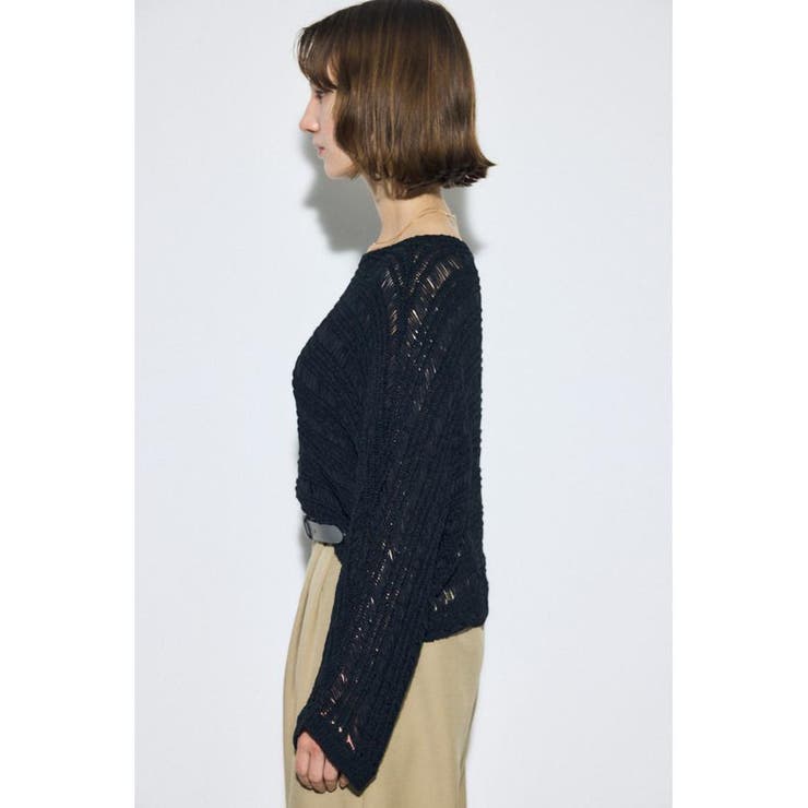 テープヤーンドルマンニットトップス | AZUL BY MOUSSY | 詳細画像3 