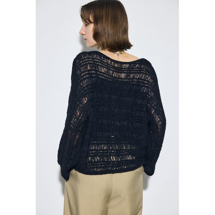 テープヤーンドルマンニットトップス | AZUL BY MOUSSY | 詳細画像4 