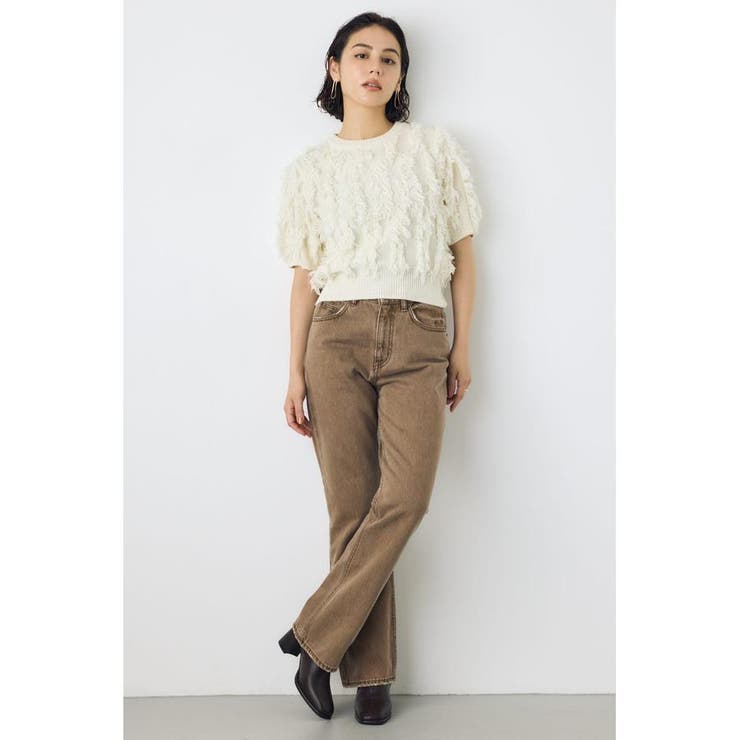 フリンジデザイン5分袖ニットトップス | AZUL BY MOUSSY | 詳細画像6 