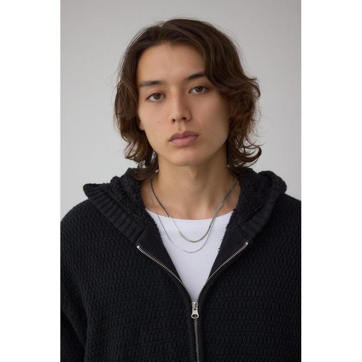 ガーターボアジップニット フーディー | AZUL BY MOUSSY | 詳細画像2 