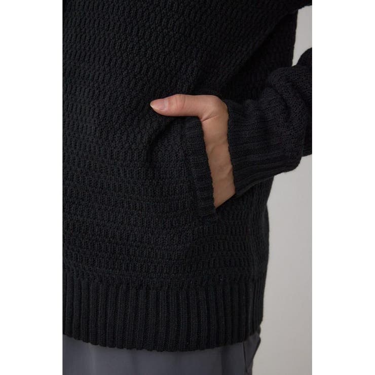 ガーターボアジップニット フーディー | AZUL BY MOUSSY | 詳細画像13 