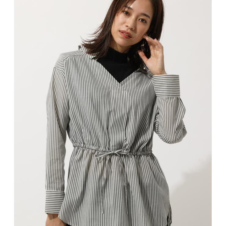 FAKE LAYERED STRIPE SHIRT