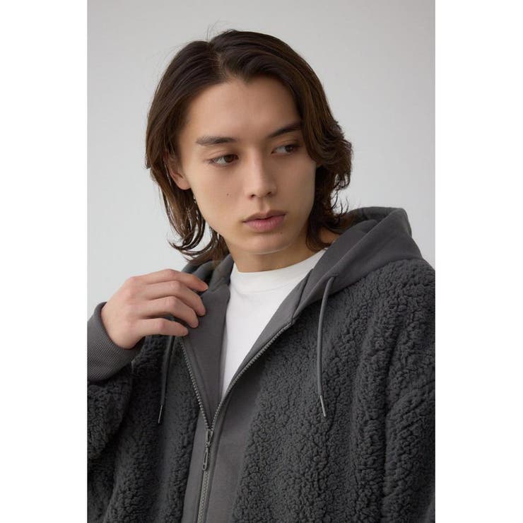 シープボア×スウェット切替防風ブルゾン | AZUL BY MOUSSY | 詳細画像30 